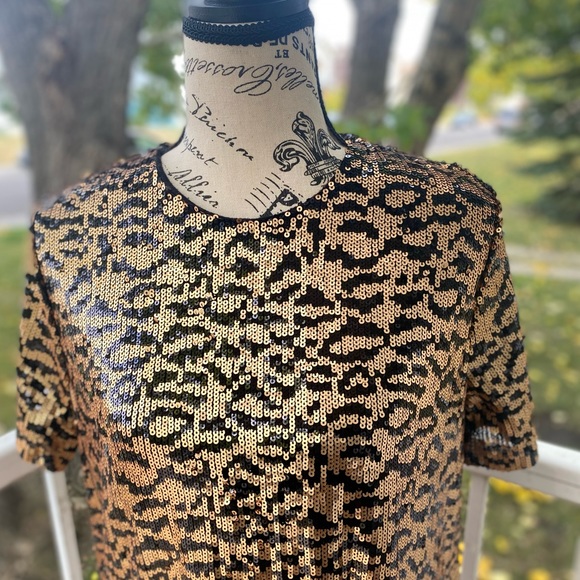 Zara Slip on Leopard sequin dress - Picture 5 of 13